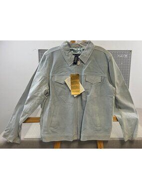 Denim & Co. Women’s Leather Waist Jacket Sz L New w/Tags Zip Front Blue